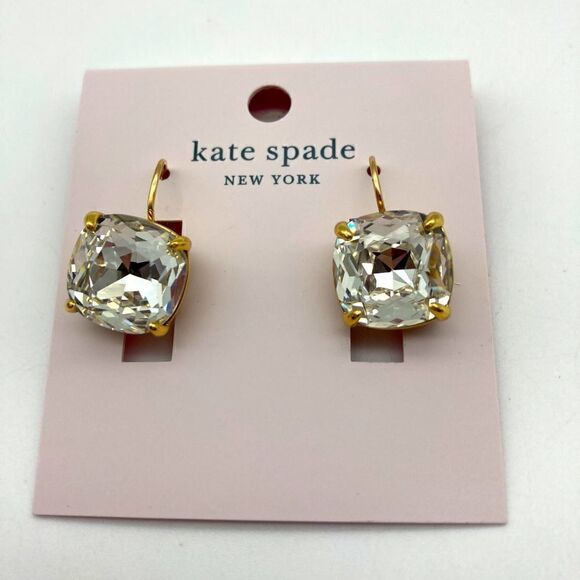 NWT Kate Spade Cubic Zirconia Pave Initial Huggie Earrings - Picture 1 of 8